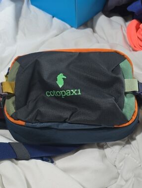 cotopaxi Colorblock Waist Pack in Black, Green, Orange